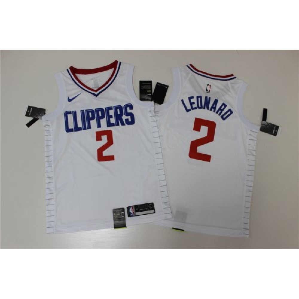 Men's LA Clippers Kawhi Leonard #2 White 19-20 Swingman Jersey - Association Edition-Pro Kit Vault | Brand New 26/27 Sports Jerseys